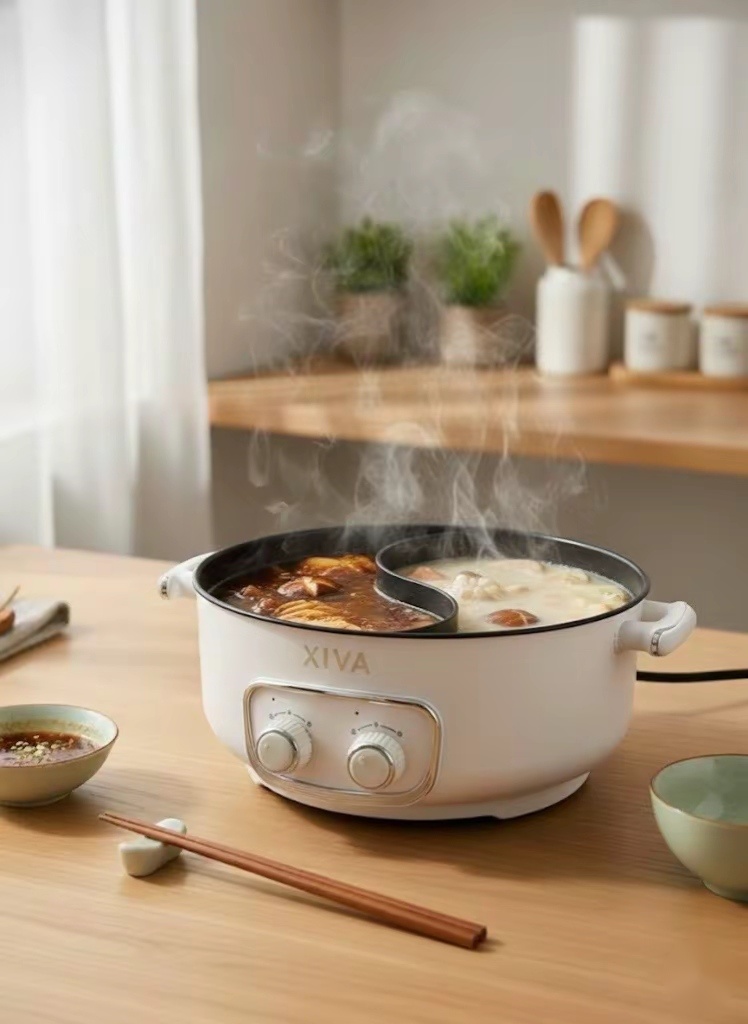 XIVA Dual-Zone Electric Hot Pot with Independent Controls