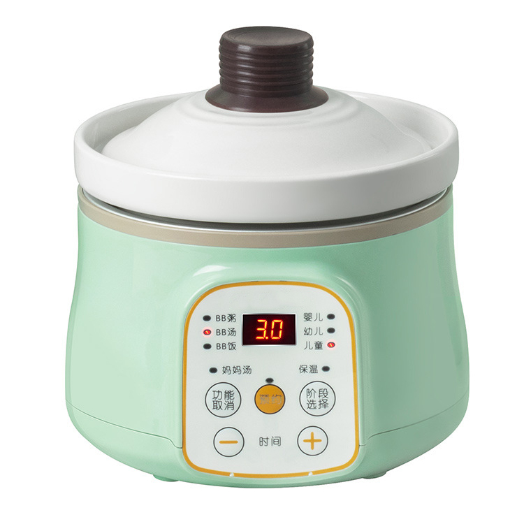 1L 250W Electric Ceramic Inner Pot Slow Cooker Stew pot